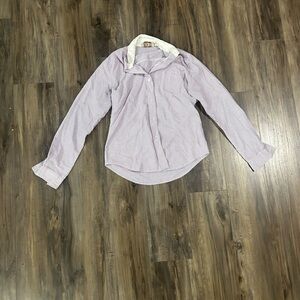 Purple Striped Collared Shirt